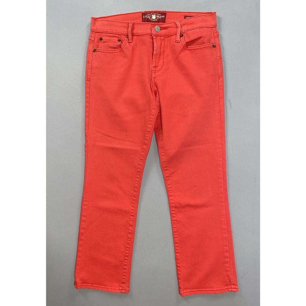 Lucky Brand Vintage Sweet 'N Crop 5-Pocket Stretch Denim Jeans. Red, Women's 27
